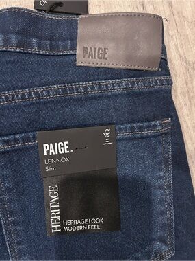 PAIGE Lennox Slim Jeans in Deep Indigo. New with Tags!